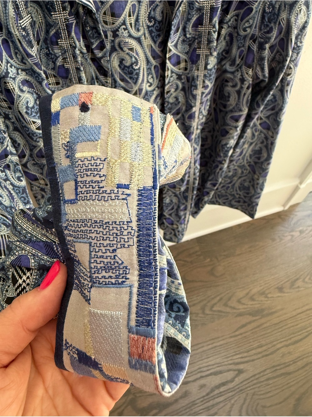 Robert Graham Blue Paisley Button-Up Shirt - Picture 3 of 4